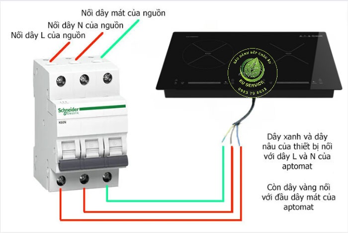 Cách lắp đặt điện cho bếp từ