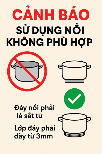 Hướng dẫn sử dụng nồi chảo cho bếp từ đúng chuẩn