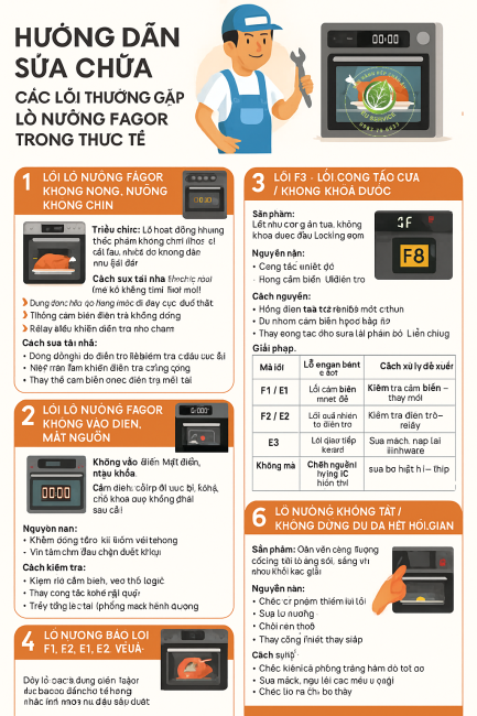 Hướng dẫn sửa chữa lò nướng fagor các lỗi thường gặp
