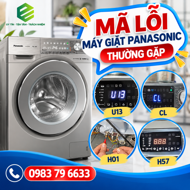 Mã lỗi máy giặt Panasonic thường gặp