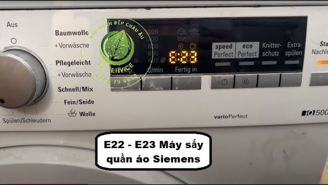 Sửa máy sấy quần áo siemens lỗi E22-E23