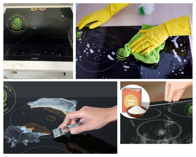 vệ sinh bảo dưỡng thay thế mặt kính bếp từ