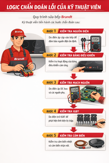 cách kiểm tra bếp brandt chuẩn kỹ thuật