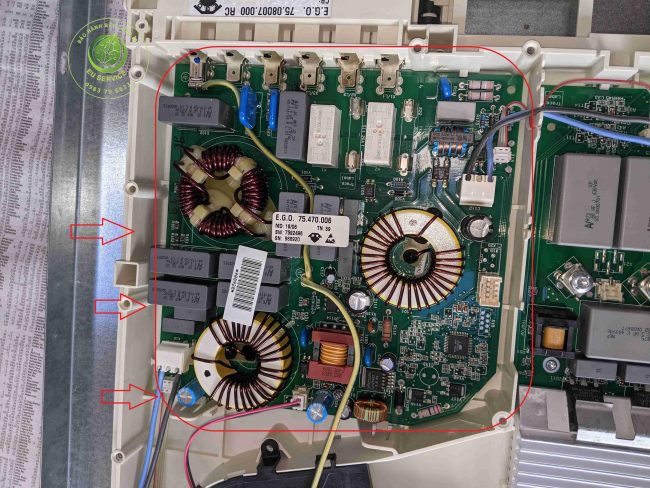 cách sửa bếp từ miele lỗi FE80 - thay bo mạch lọc nguồn