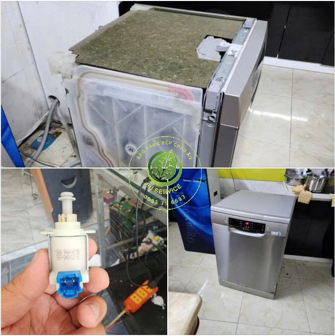 hình ảnh sửa máy rửa bát bosch lỗi E19 thực tế tại nhà khách hàng