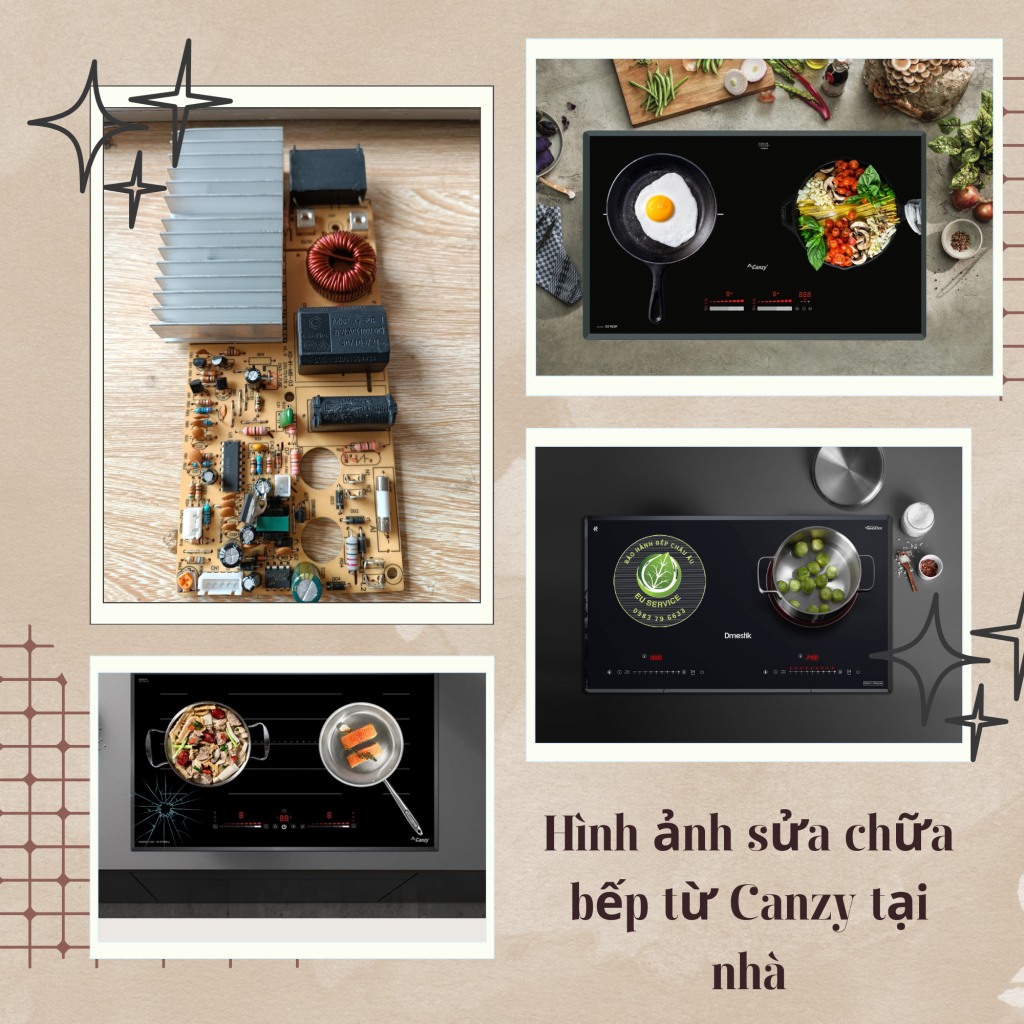 hình ảnh trực tiếp sửa chữa bếp từ canzy tại nhà