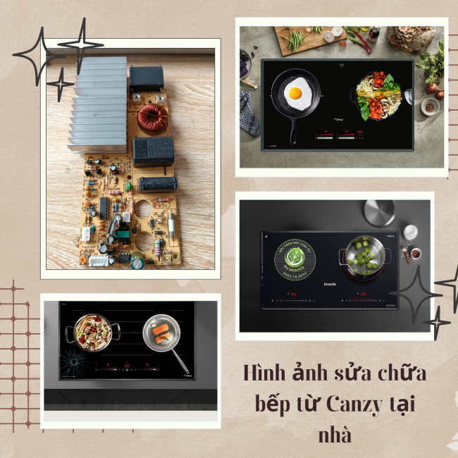 hình ảnh trực tiếp sửa chữa bếp từ canzy tại nhà