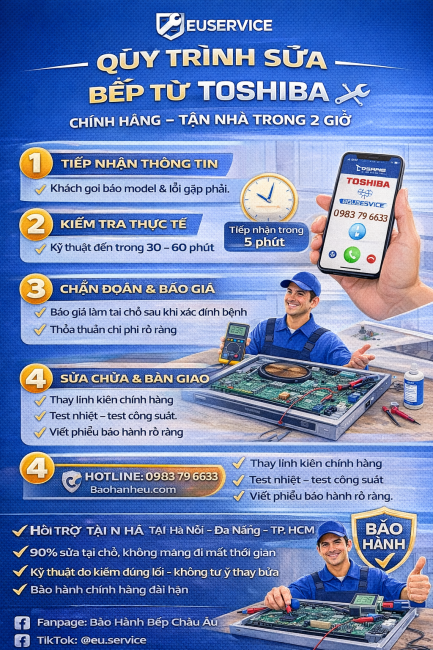 quy trình sửa bếp toshiba - euservice