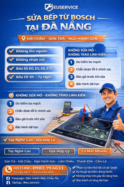 quy trình sửa bếp từ bosch tại đà nẵng