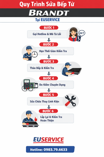 quy trình sửa bếp từ brandt
