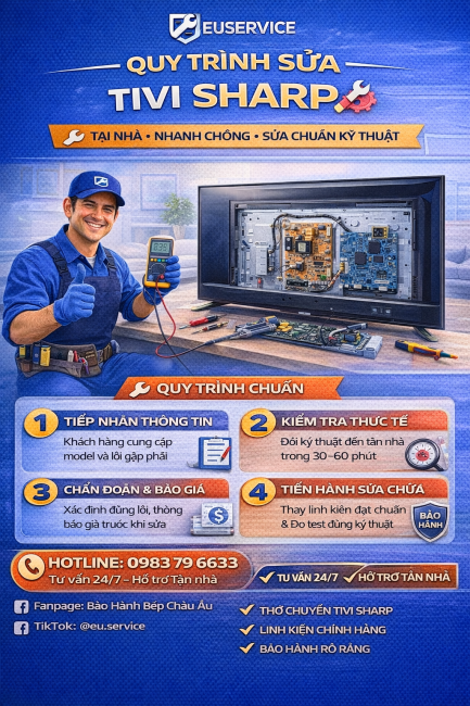 quy trình sửa tivi sharp tại nhà