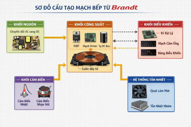 sơ đồ cấu tạo bếp từ brandt