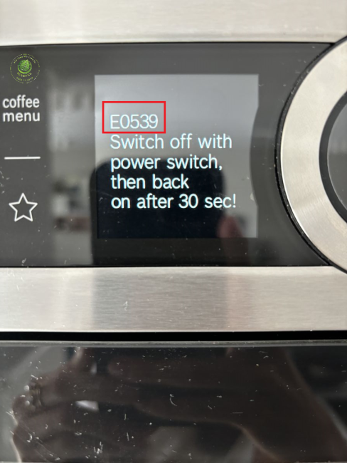 sửa máy pha cafe bosch lỗi E0539