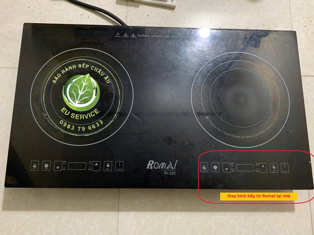 thay kính bếp từ romal