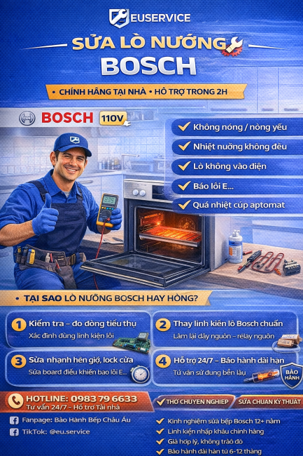 quy trình sửa lò nướng bosch tại euservice