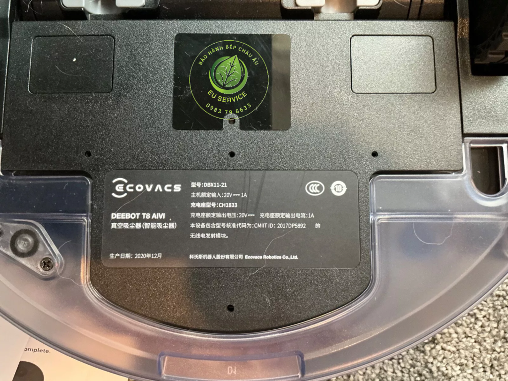 Sửa Robot hút bụi Ecovacs thay hộc rác