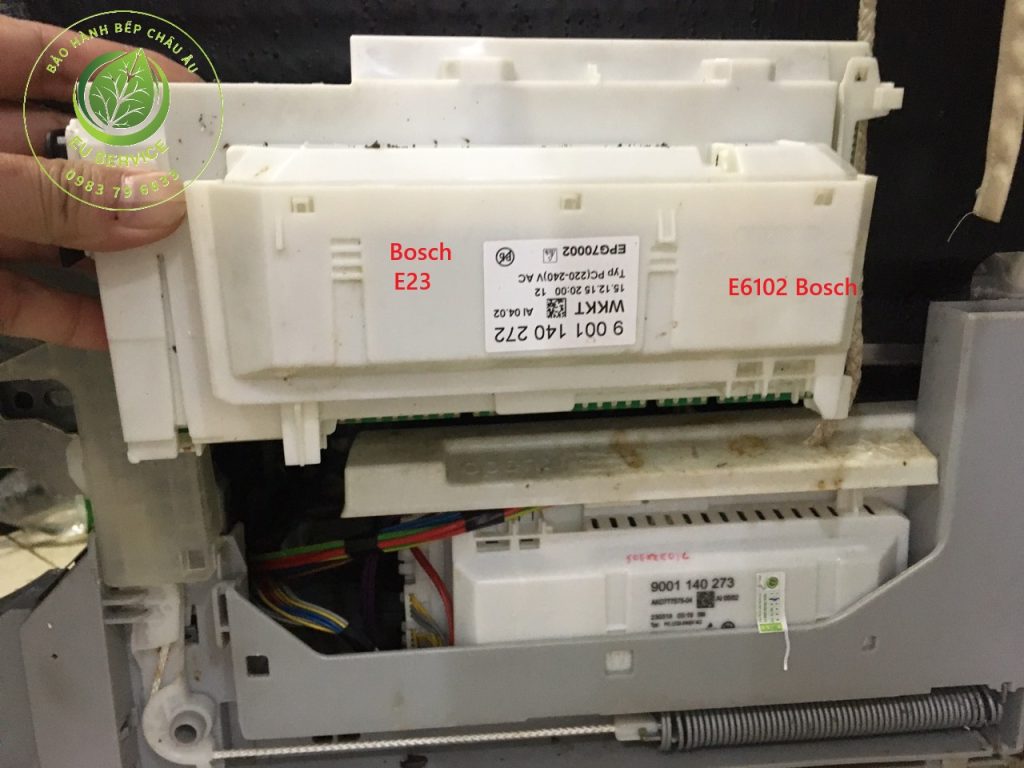 Kiểm tra bo mạch nguồn máy rửa bát bosch - lỗi không cấp điện ra bơm xả - gây lỗi E23-E6102
