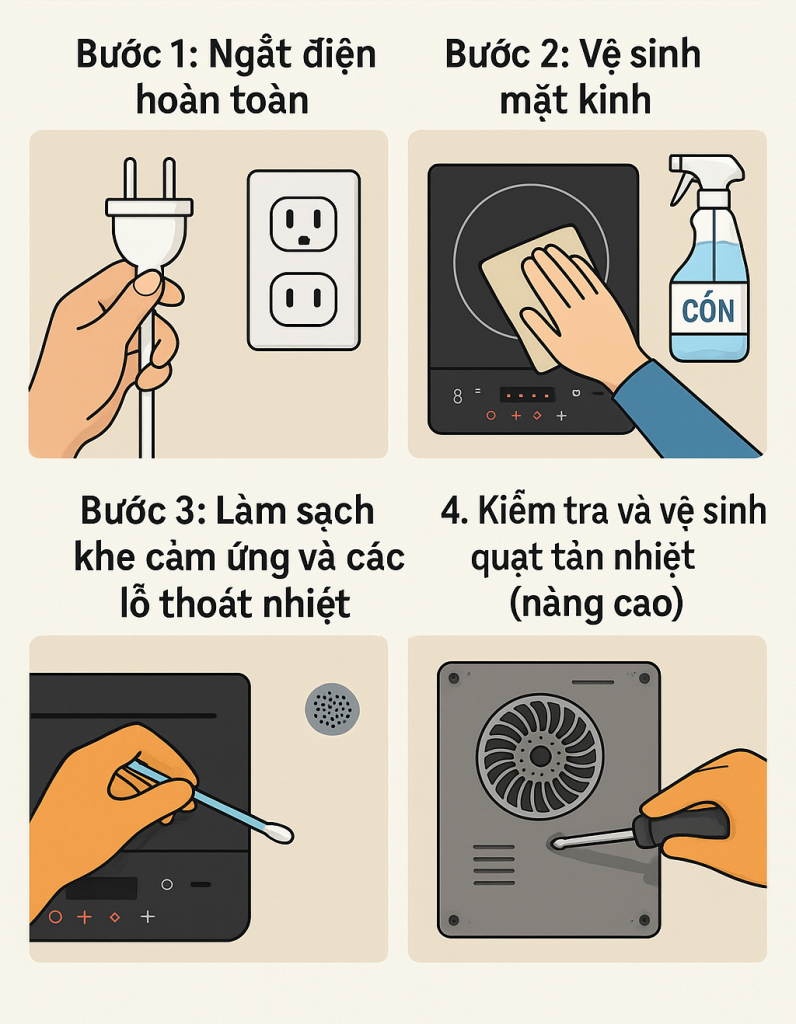 hướng dẫn tự vệ sinh bếp từ tại nhà