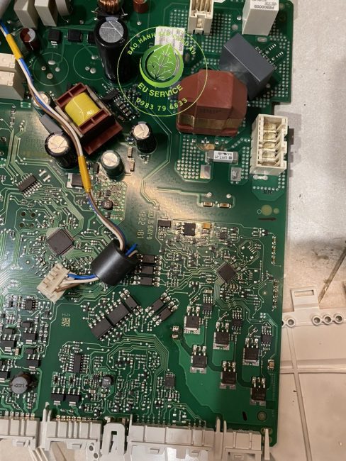 Sửa bo mạch nguồn máy rửa bát miele lỗi F24 trong thực tế