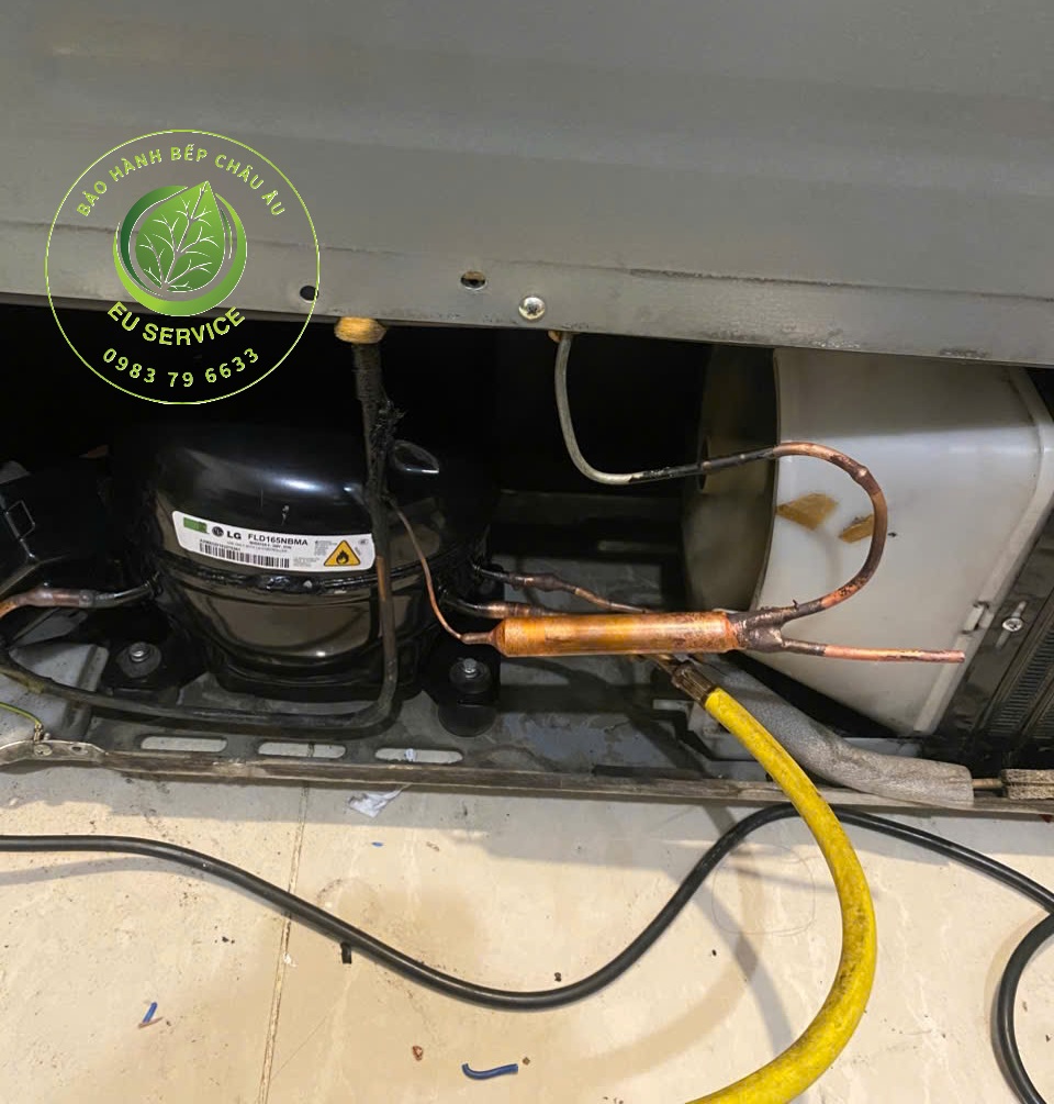 Sửa tủ lạnh bosch lỗi không lạnh - thay Block máy nén Bosch