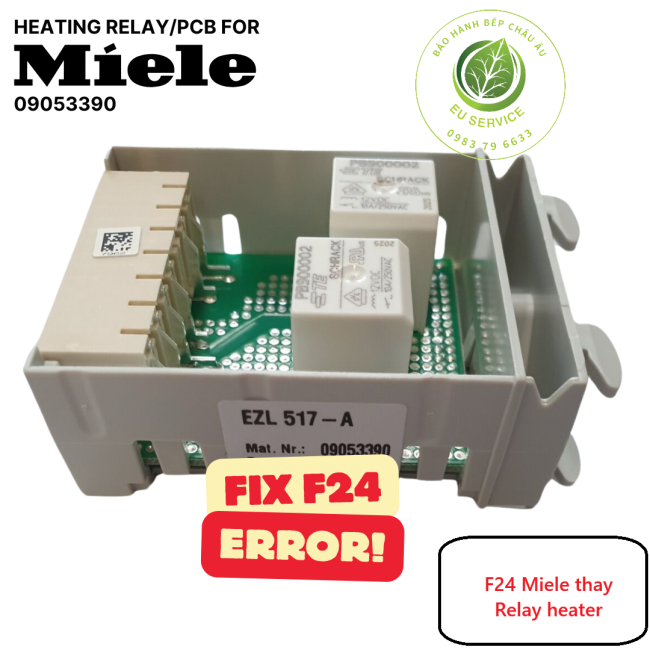 bo mạch relay heater thay thế cho lỗi F24 miele