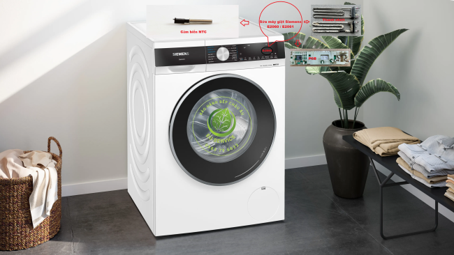 Hướng dẫn kiểm tra khắc phục lỗi E2060 - E2061 máy giặt Siemens