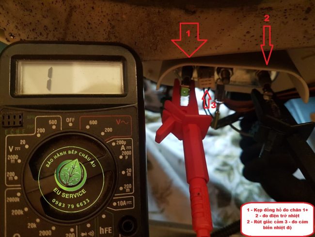 Kiểm tra đo đạc điện trở gia nhiệt trên máy giặt bosch