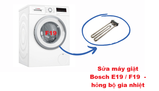 Sửa lỗi F19 máy giặt bosch - lỗi gia nhiệt