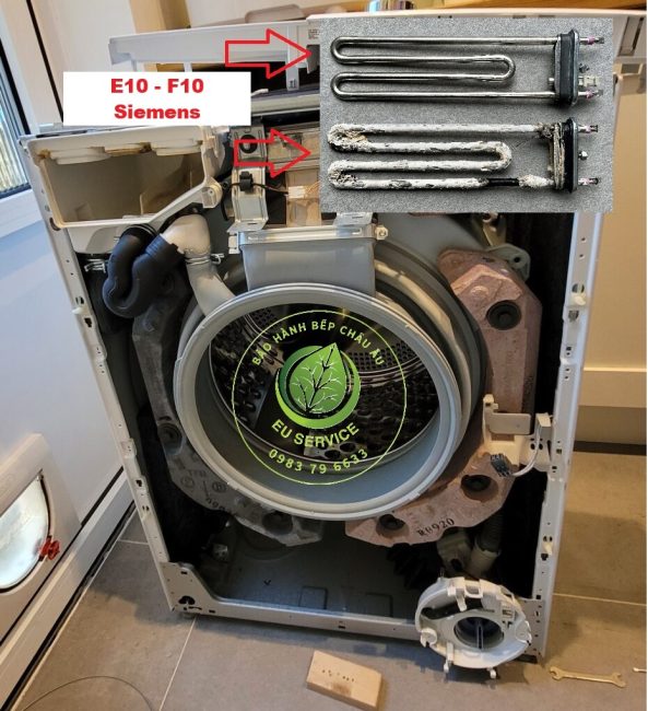 Sửa máy giặt Siemens lỗi F10 - Lỗi điện trở gia nhiệt nước nóng
