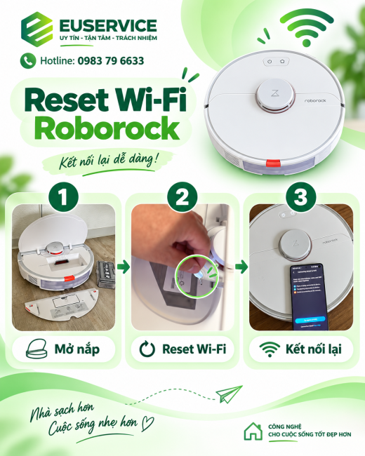 Hướng dẫn Reset Wi‑Fi Roborock