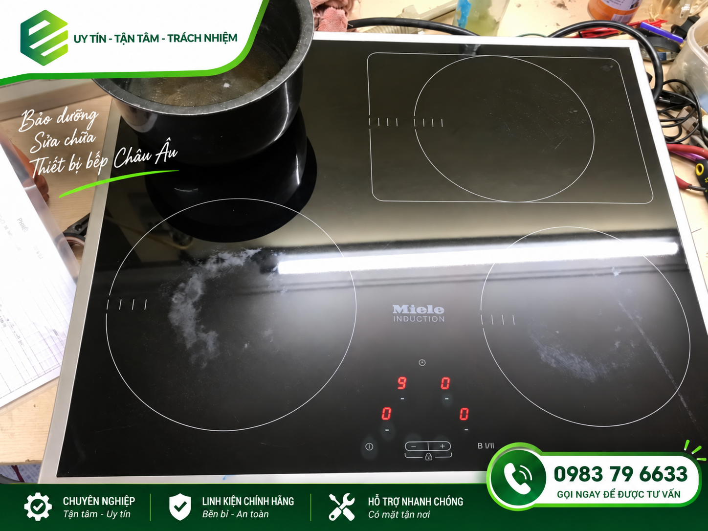 sửa chữa bếp từ Miele tại nhà 2026