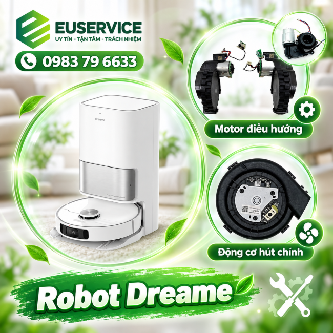 thay bánh xe điều hướng robot Dreame