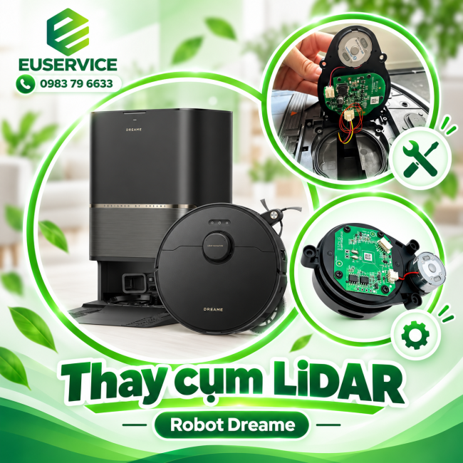 thay cụm LiDAR robot hút bụi Dreame
