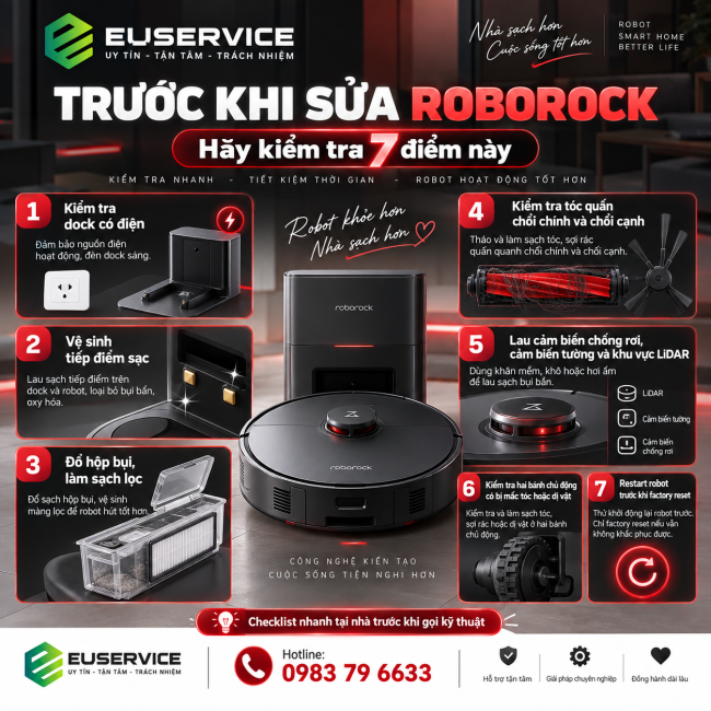 tự kiểm tra Roborock tại nhà